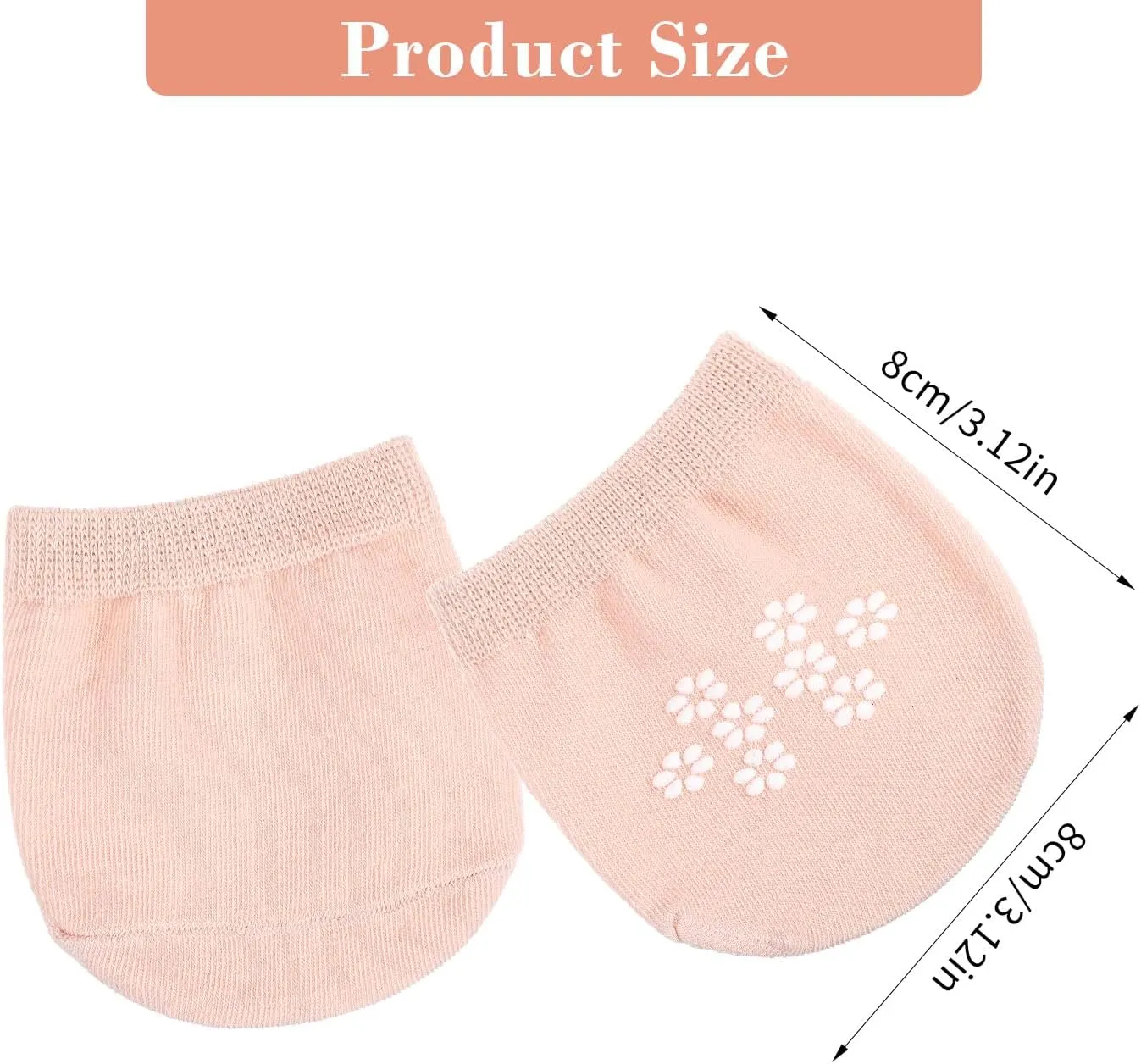 10Pairs No Show Liner Half Socks Women's Toe Socks Ball of Foot Cushion Non Slip Toe Covers Seamless Topper Liner