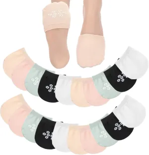 10Pairs No Show Liner Half Socks Women's Toe Socks Ball of Foot Cushion Non Slip Toe Covers Seamless Topper Liner