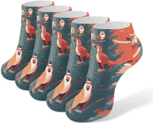 5 Pairs Ankle Socks Soft Breathable No Show Socks Comfortable Cotton Low Cut Casual Socks for Women Men Animals Tree