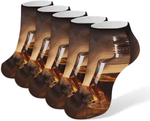 5 Pairs Ankle Socks Soft Breathable No Show Socks Comfortable Cotton Low Cut Casual Socks for Women Men Brandy Cigar