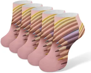 5 Pairs Ankle Socks Soft Breathable No Show Socks Comfortable Cotton Low Cut Casual Socks for Women Men Colored Lead