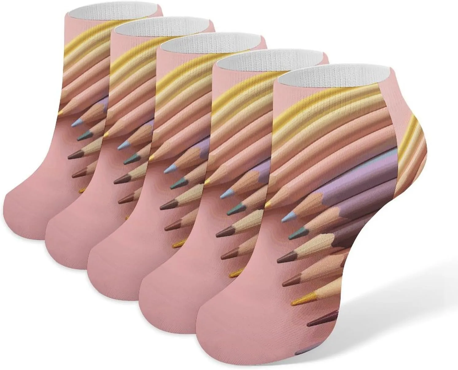 5 Pairs Ankle Socks Soft Breathable No Show Socks Comfortable Cotton Low Cut Casual Socks for Women Men Colored Lead