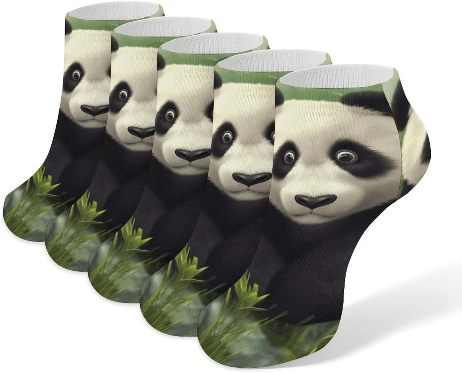 5 Pairs Ankle Socks Soft Breathable No Show Socks Comfortable Cotton Low Cut Casual Socks for Women Men Cute Panda