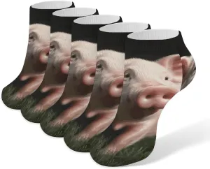 5 Pairs Ankle Socks Soft Breathable No Show Socks Comfortable Cotton Low Cut Casual Socks for Women Men Cute Pets
