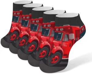 5 Pairs Ankle Socks Soft Breathable No Show Socks Comfortable Cotton Low Cut Casual Socks for Women Men Red Car