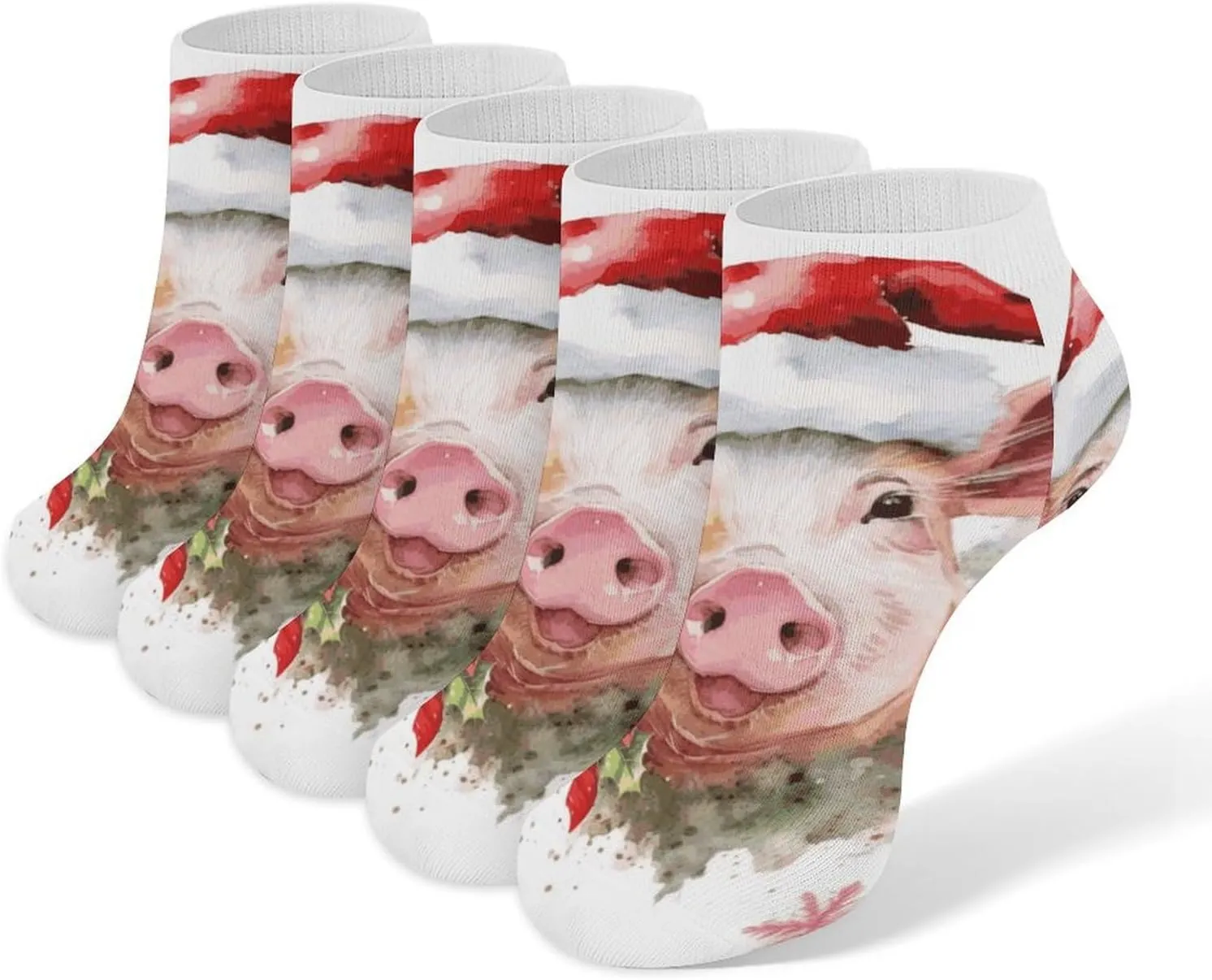 5 Pairs Ankle Socks Soft Breathable No Show Socks Comfortable Cotton Low Cut Casual Socks for Women Men Smiling