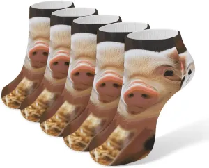 5 Pairs Ankle Socks Soft Breathable No Show Socks Comfortable Cotton Low Cut Casual Socks for Women Men Smiling