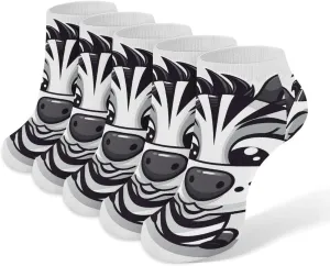 5 Pairs Ankle Socks Soft Breathable No Show Socks Comfortable Cotton Low Cut Casual Socks for Women Men Zebra Avatar