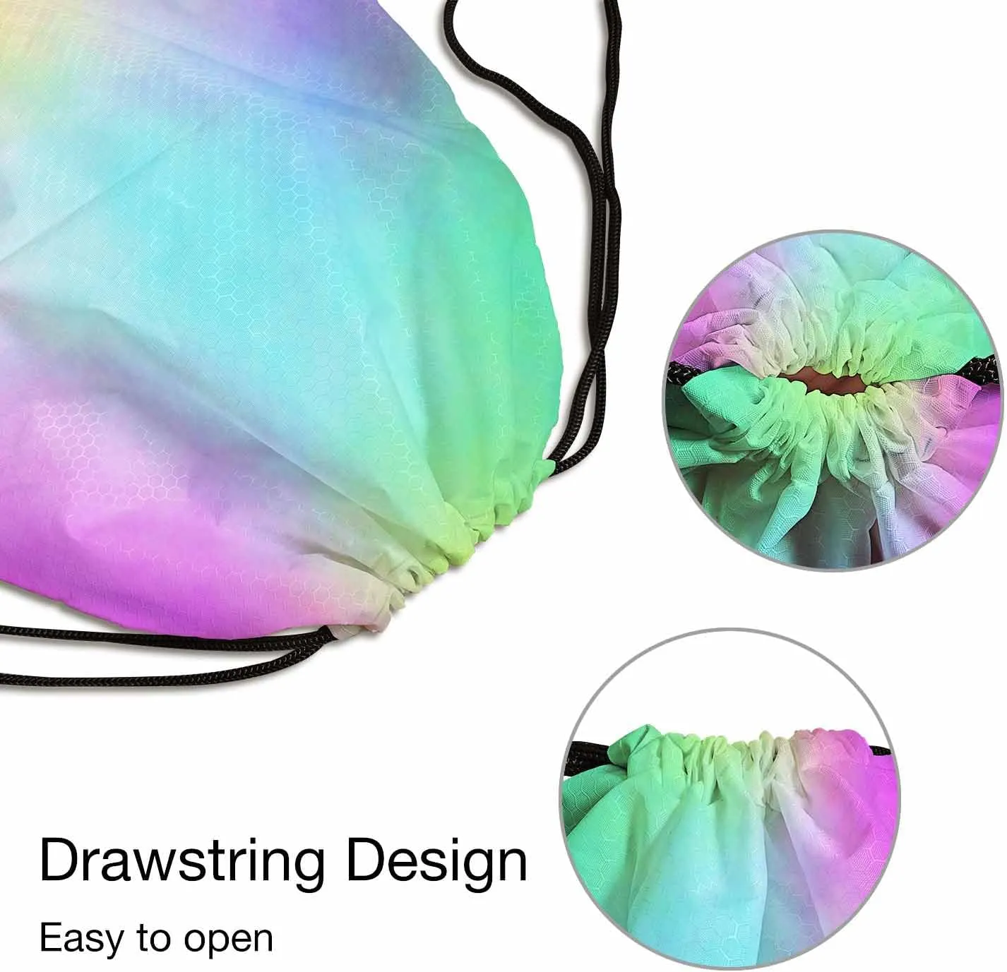 Abstract Pastel Background Drawstring Bag 14x16.9 Inch Colorful Powder Clouds Gym bag Stroage Small Exercise Accessiors Water Bottle Change of Clothes Shoes