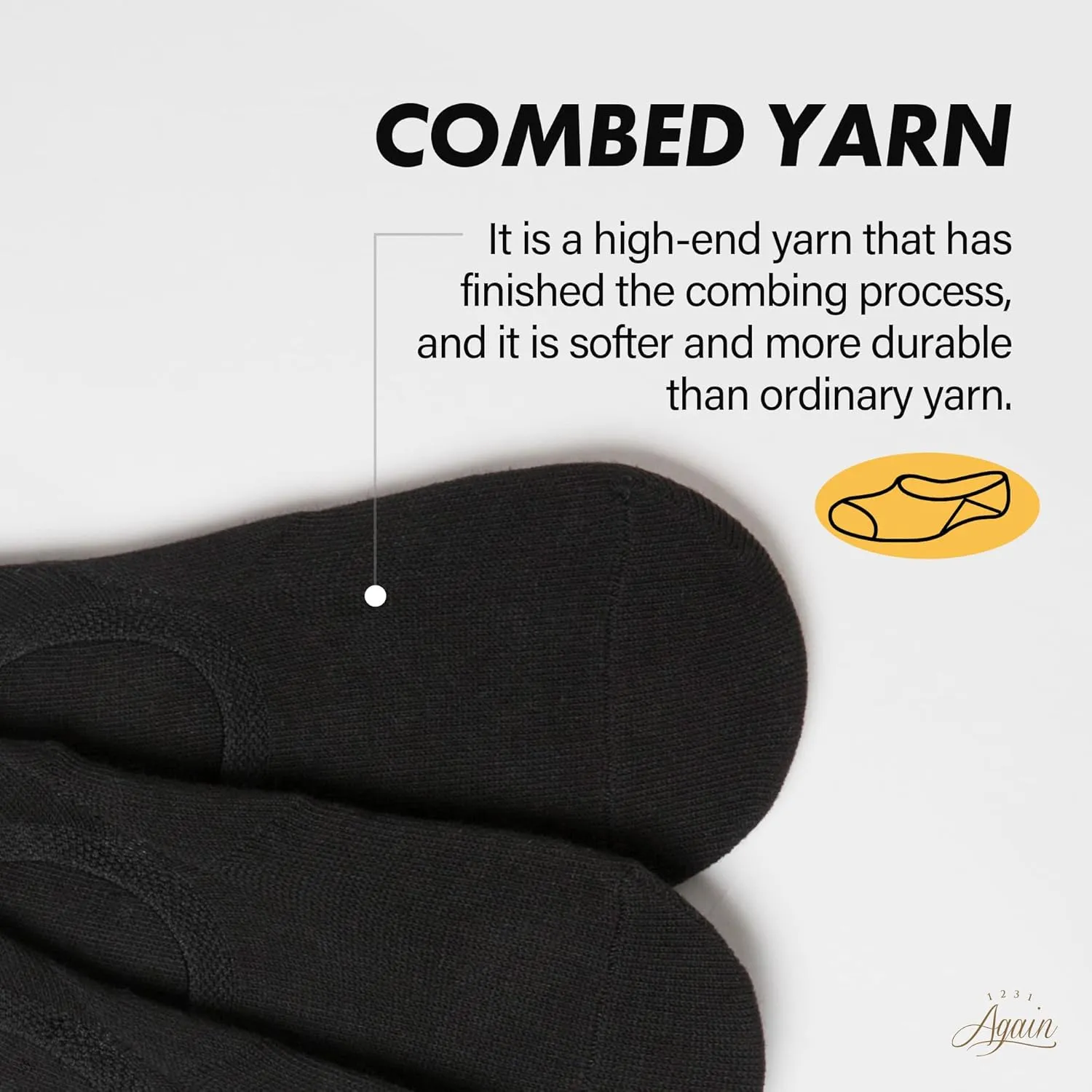Again 1231 3/6 / 10 pairs Light Casual Non-Slip No Show Ankle Socks for Men and Women