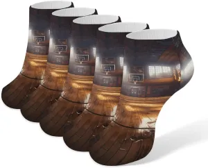 Basketball Court Ankle Socks Soft Breathable No Show Socks Comfortable Cotton Low Cut Casual Socks for Women Men 5 Pairs