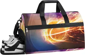 Basketball Fire Resistant Sports Gym Bag for Women Men Travel Duffel bag with Wet Pocket & Shoes Compartment Waterproof Weekender Bag 19.7"x9.9"x13"