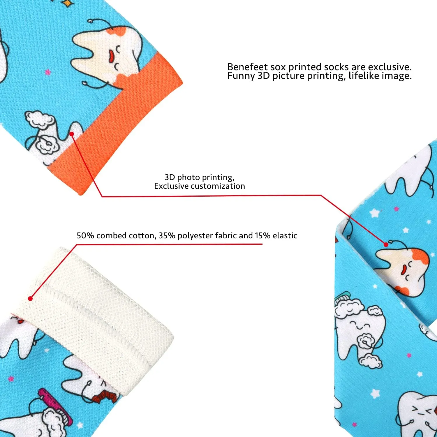 Benefeet Sox 3D Printed Medical Socks Women Men Funny Nursing Graduation Gift Novelty Doctor Socks Crazy Medical Themed Socks