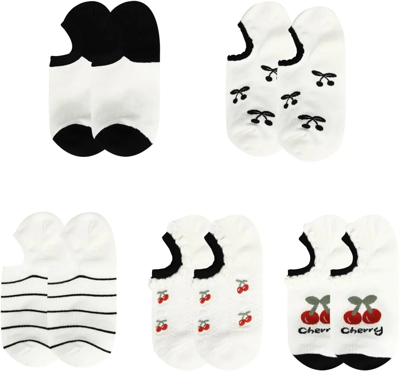 Benefeet Sox Cute No Show Socks for Women Low Cut Socks for Girls Liner Invisible Socks Cotton Flat Boat Loafer Socks