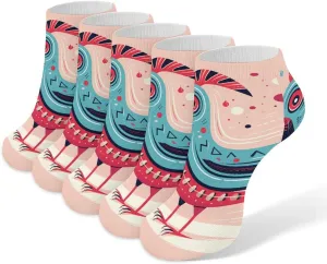 Bird Vector Illustration Ankle Socks Soft Breathable No Show Socks Comfortable Cotton Low Cut Casual Socks for Women Men 5 Pairs