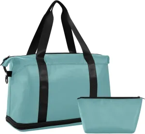 Cadetblue Weekender Bags for Women Travel Duffel Bags with Shoe Compartment Overnight Bag Carry on Sports Duffel Bag with Toiletry Bag for Travel/Business/Gift Cadetblue