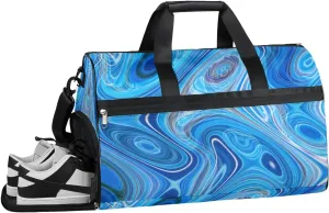 Colorful Psychedelic Resistant Sports Gym Bag for Women Men Travel Duffel bag with Wet Pocket & Shoes Compartment Waterproof Weekender Bag 19.7"x9.9"x13"