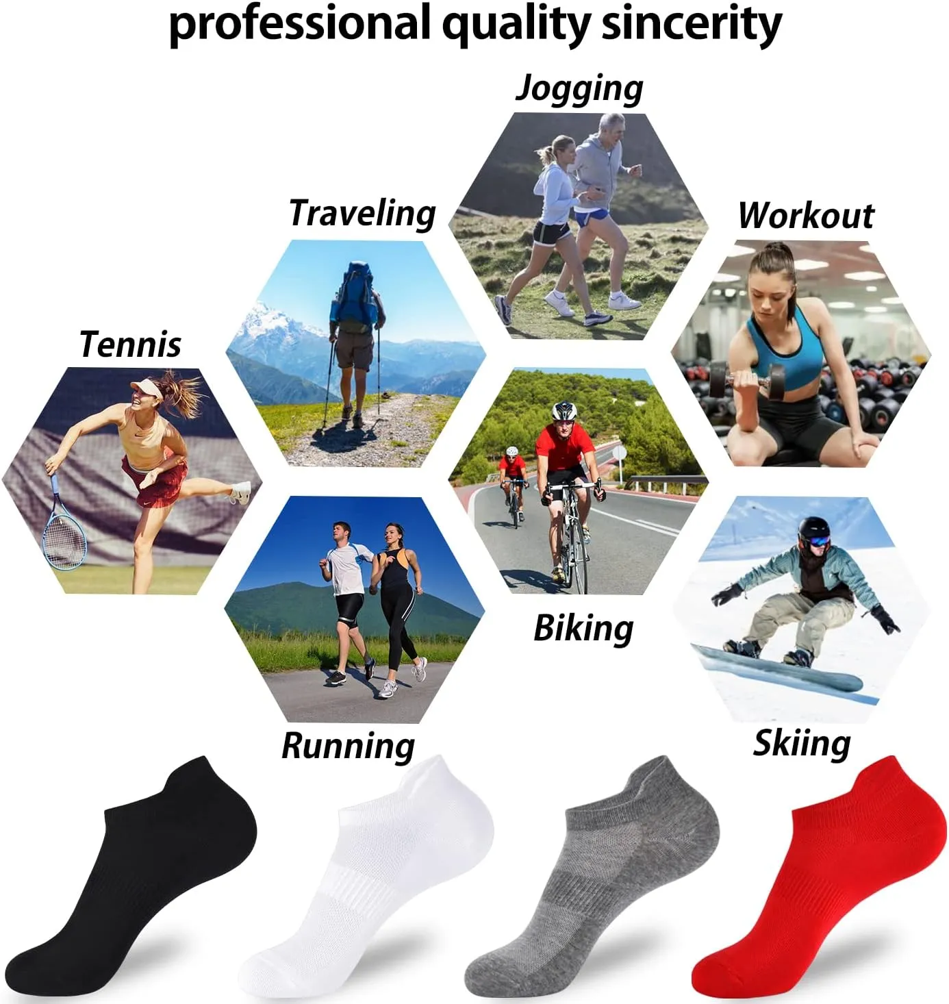 Corlap Ankle Socks Womens and Men - 8 Pairs Athletic Running Low Cut No Show Socks With Tab
