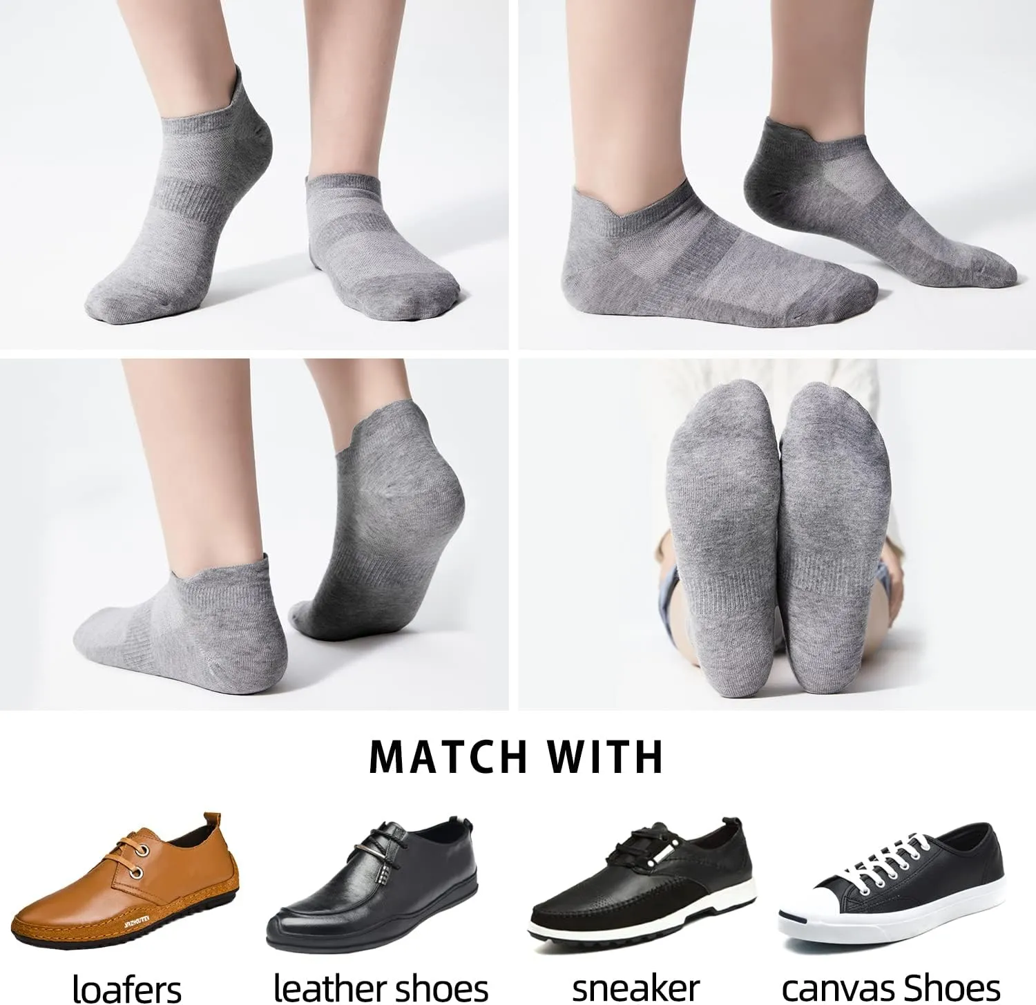 Corlap Ankle Socks Womens and Men - 8 Pairs Athletic Running Low Cut No Show Socks With Tab