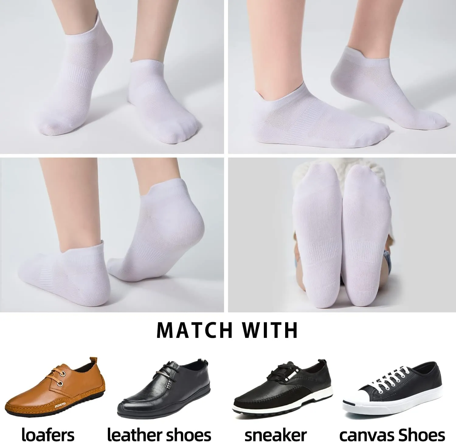 Corlap Ankle Socks Womens and Men - 8 Pairs Athletic Running Low Cut No Show Socks With Tab
