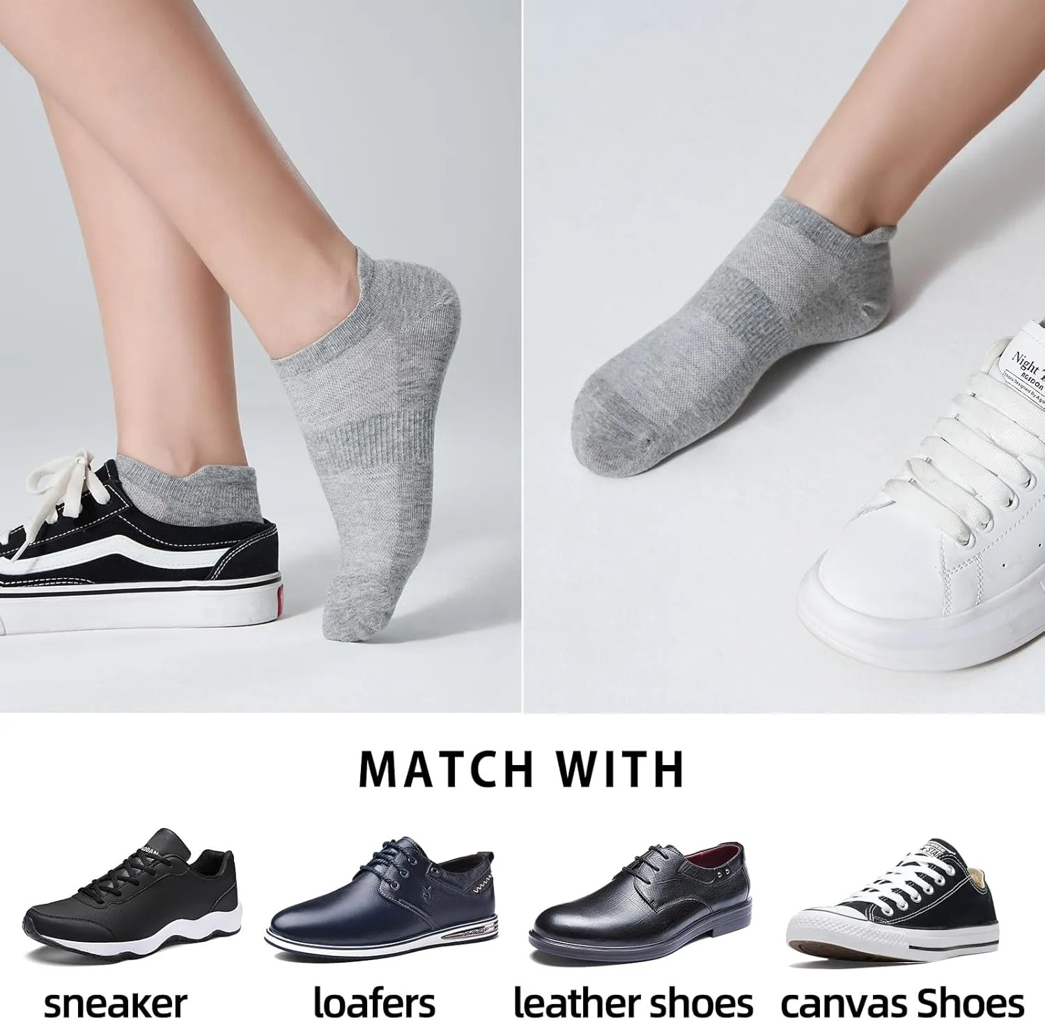 Corlap Ankle Socks Womens and Men - 8 Pairs Athletic Running Low Cut No Show Socks With Tab