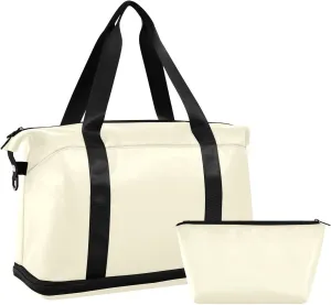 Cornsilk Weekender Bags for Women Travel Duffel Bags with Shoe Compartment Overnight Bag Carry on Sports Duffel Bag with Toiletry Bag for Travel/Business/Gift Cornsilk