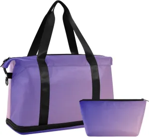 Dark Blue Pink Weekender Bags for Women Travel Duffel Bags with Shoe Compartment Overnight Bag Carry on Sports Duffel Bag with Toiletry Bag for Travel/Business/Gift Dark Blue Pink 01