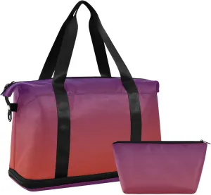 Dark Blue Red Weekender Bags for Women Travel Duffel Bags with Shoe Compartment Overnight Bag Carry on Sports Duffel Bag with Toiletry Bag for Travel/Business/Gift Dark Blue Red 01