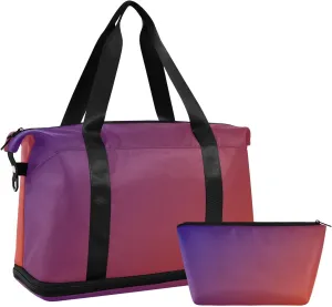 Dark Blue Red Weekender Bags for Women Travel Duffel Bags with Shoe Compartment Overnight Bag Carry on Sports Duffel Bag with Toiletry Bag for Travel/Business/Gift Dark Blue Red 02