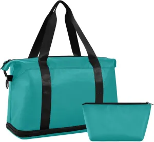 Dark Cyan Weekender Bags for Women Travel Duffel Bags with Shoe Compartment Overnight Bag Carry on Sports Duffel Bag with Toiletry Bag for Travel/Business/Gift Dark Cyan
