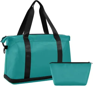 Dark Green Weekender Bags for Women Travel Duffel Bags with Shoe Compartment Overnight Bag Carry on Sports Duffel Bag with Toiletry Bag for Travel/Business/Gift Dark Green