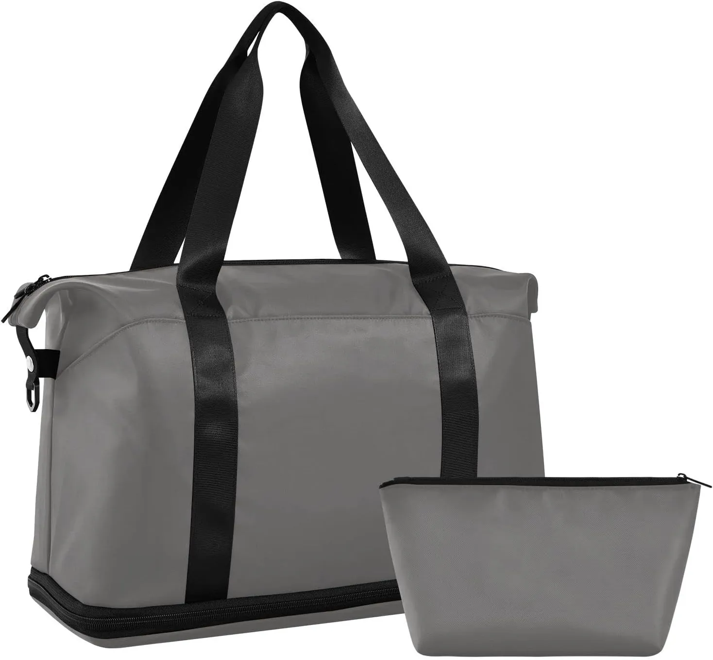 Dark Grey Weekender Bags for Women Travel Duffel Bags with Shoe Compartment Overnight Bag Carry on Sports Duffel Bag with Toiletry Bag for Travel/Business/Gift Dark Grey