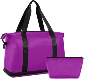 Dark Magenta Weekender Bags for Women Travel Duffel Bags with Shoe Compartment Overnight Bag Carry on Sports Duffel Bag with Toiletry Bag for Travel/Business/Gift Dark Magenta