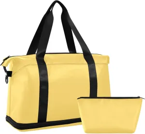 Dark Yellow Weekender Bags for Women Travel Duffel Bags with Shoe Compartment Overnight Bag Carry on Sports Duffel Bag with Toiletry Bag for Travel/Business/Gift Dark Yellow