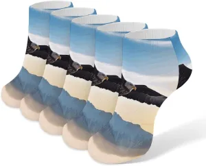 Eagle Mountains Ankle Socks Soft Breathable No Show Socks Comfortable Cotton Low Cut Casual Socks for Women Men 5 Pairs