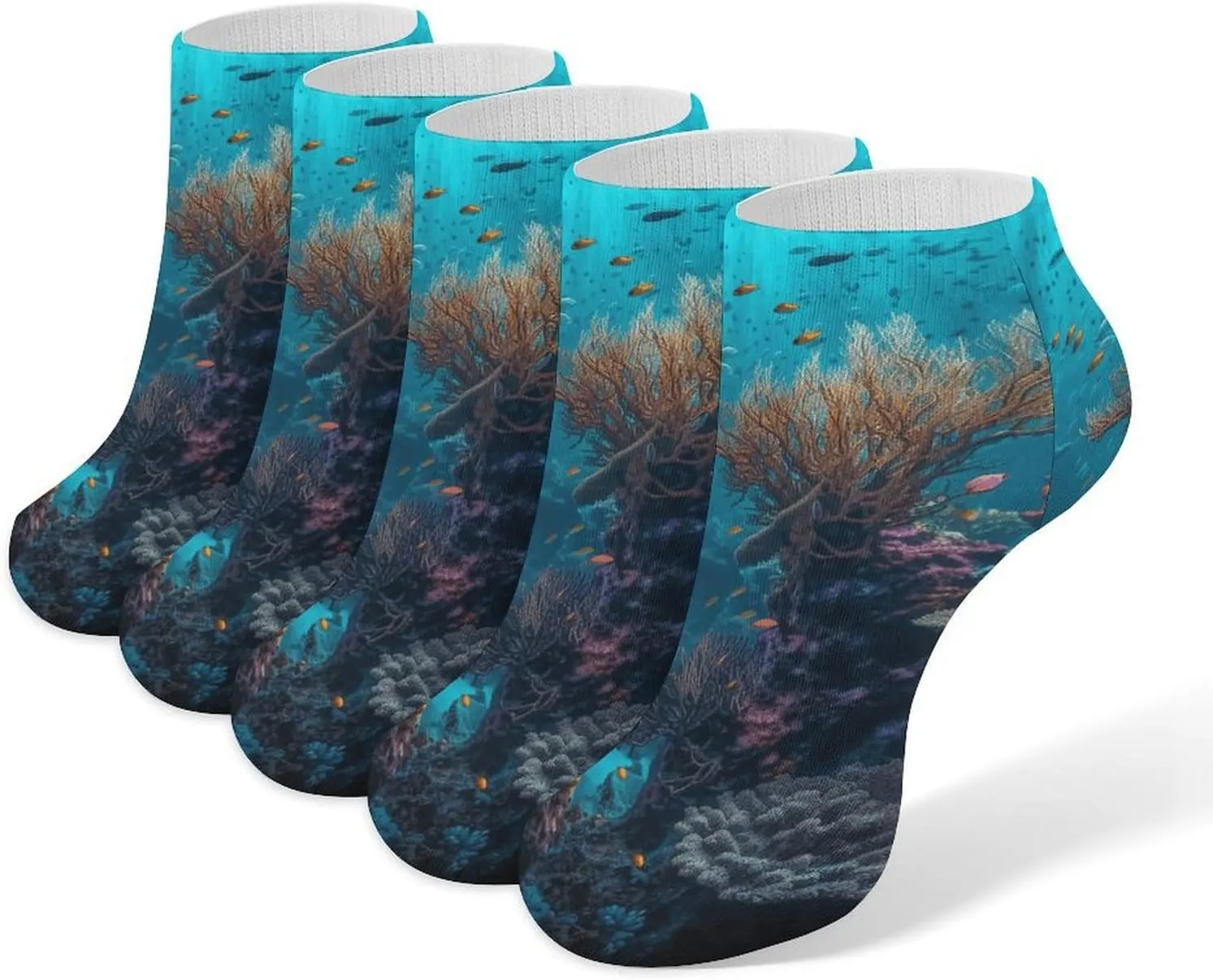 Fish Ankle Socks Soft Breathable No Show Socks Comfortable Cotton Low Cut Casual Socks for Women Men 5 Pairs