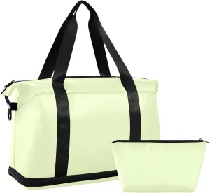 Fluorescent Yellow Weekender Bags for Women Travel Duffel Bags with Shoe Compartment Overnight Bag Carry on Sports Duffel Bag with Toiletry Bag for Travel/Business/Gift Fluorescent Yellow