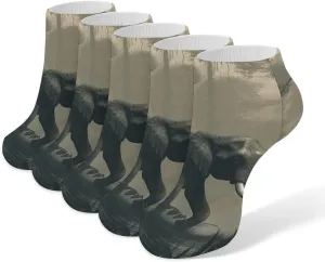 Forest Elephant Ankle Socks Soft Breathable No Show Socks Comfortable Cotton Low Cut Casual Socks for Women Men 5 Pairs
