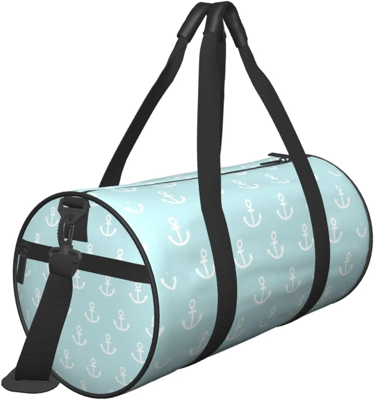 Gbuzozie Sports Gym Bag Travel Duffel Bag Shoes Compartment For Men Women Foldable Lightweight Yoga Gym Sports Bag, Anchors(Blue), One Size