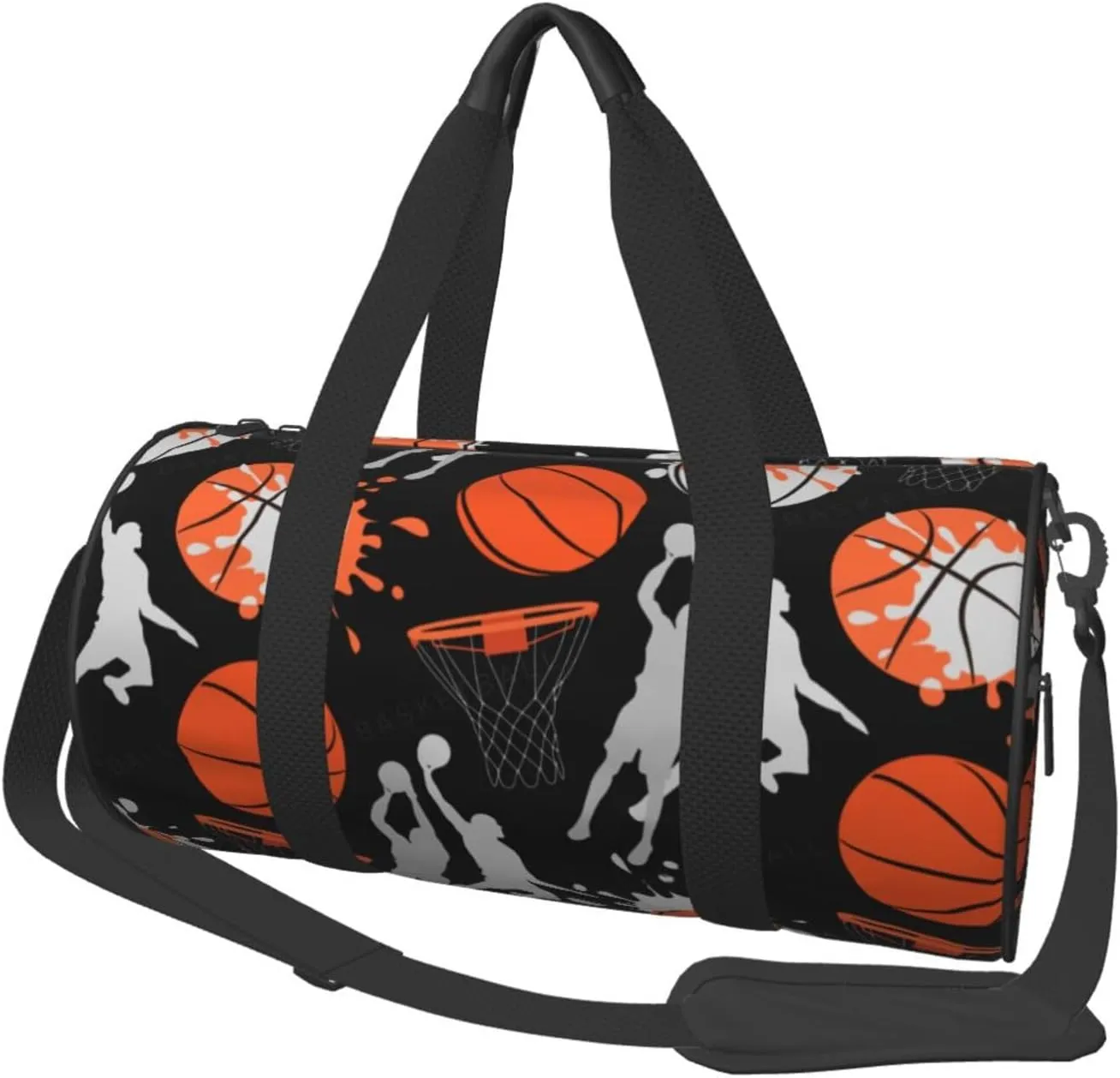 Gbuzozie Sports Gym Bag Travel Duffel Bag Shoes Compartment For Men Women Foldable Lightweight Yoga Gym Sports Bag, Basketball #02, One Size