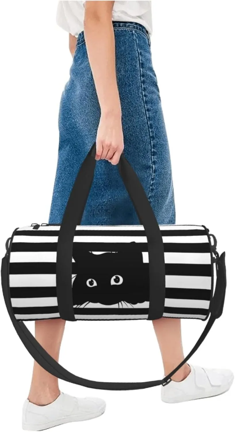 Gbuzozie Sports Gym Bag Travel Duffel Bag Shoes Compartment For Men Women Foldable Lightweight Yoga Gym Sports Bag, Cats #03, One Size