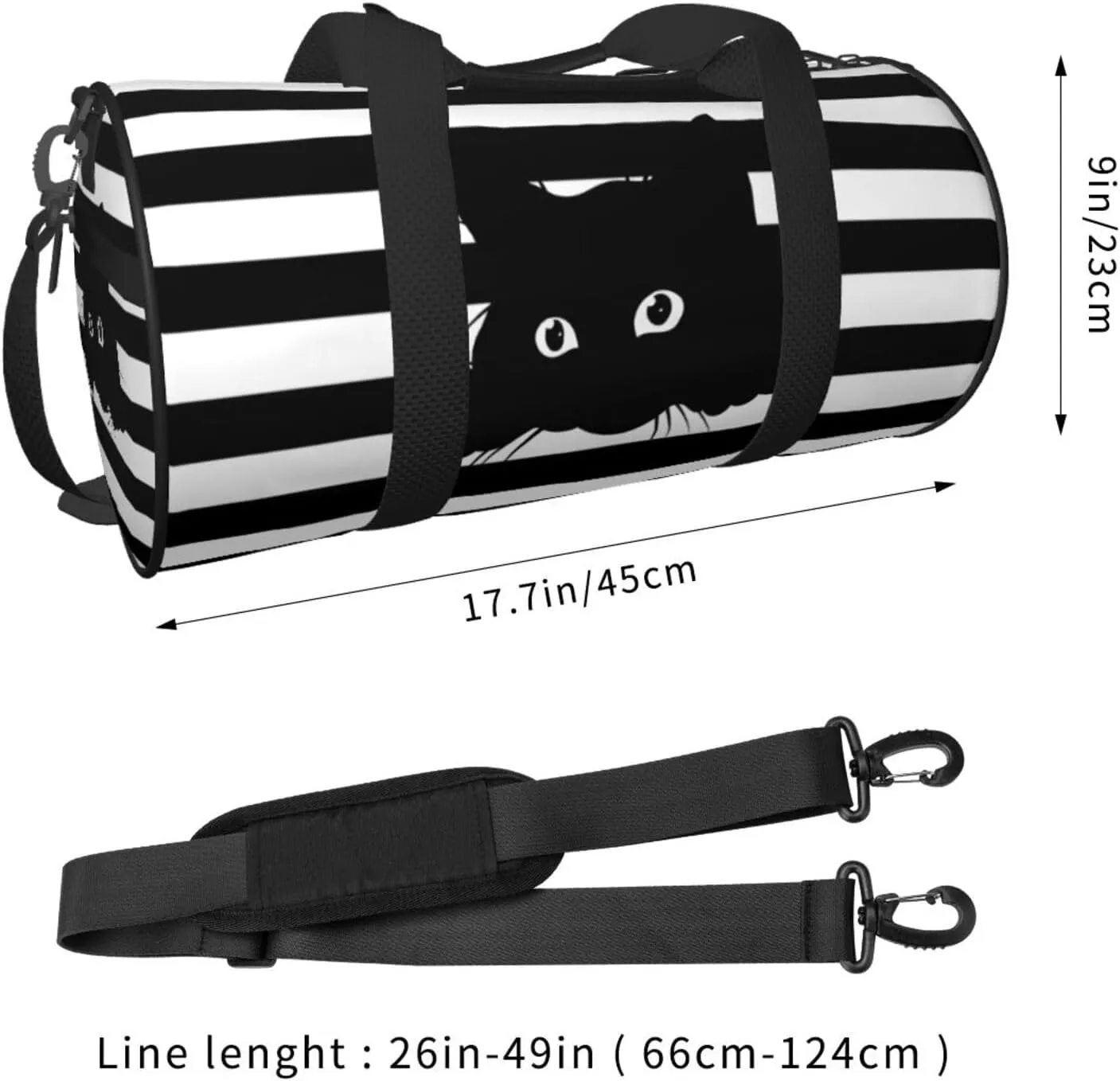 Gbuzozie Sports Gym Bag Travel Duffel Bag Shoes Compartment For Men Women Foldable Lightweight Yoga Gym Sports Bag, Cats #03, One Size