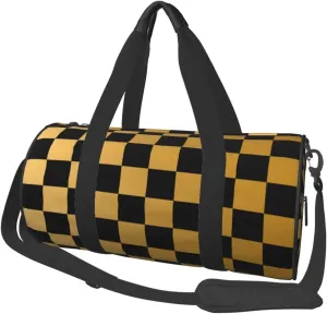 Gbuzozie Sports Gym Bag Travel Duffel Bag Shoes Compartment For Men Women Foldable Lightweight Yoga Gym Sports Bag, Checkered #04, One Size