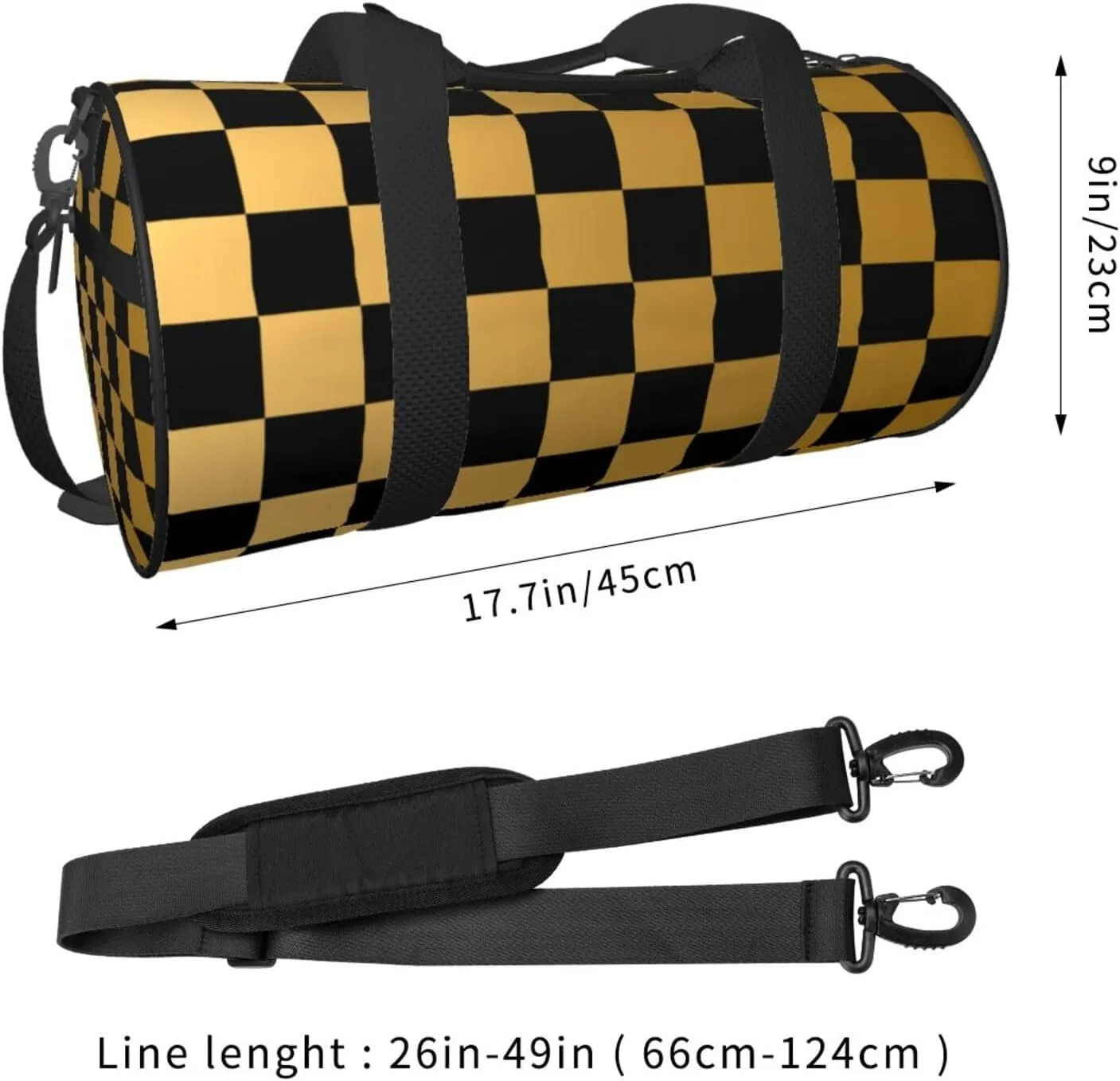 Gbuzozie Sports Gym Bag Travel Duffel Bag Shoes Compartment For Men Women Foldable Lightweight Yoga Gym Sports Bag, Checkered #04, One Size