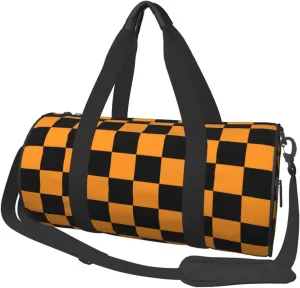Gbuzozie Sports Gym Bag Travel Duffel Bag Shoes Compartment For Men Women Foldable Lightweight Yoga Gym Sports Bag, Checkered #06, One Size