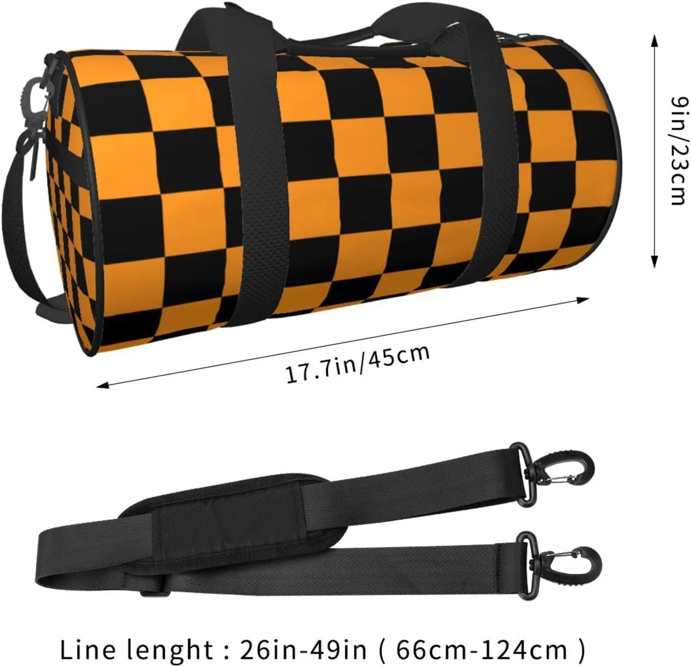Gbuzozie Sports Gym Bag Travel Duffel Bag Shoes Compartment For Men Women Foldable Lightweight Yoga Gym Sports Bag, Checkered #06, One Size