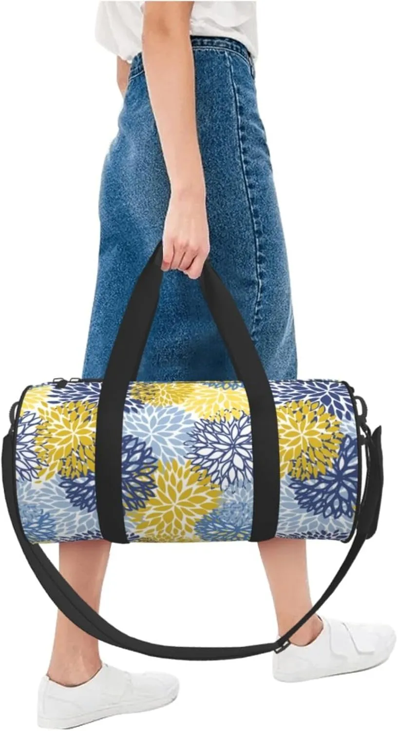 Gbuzozie Sports Gym Bag Travel Duffel Bag Shoes Compartment For Men Women Foldable Lightweight Yoga Gym Sports Bag, Chrysanthemum Flowers, One Size