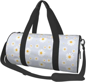 Gbuzozie Sports Gym Bag Travel Duffel Bag Shoes Compartment For Men Women Foldable Lightweight Yoga Gym Sports Bag, Daisies Flowers, One Size