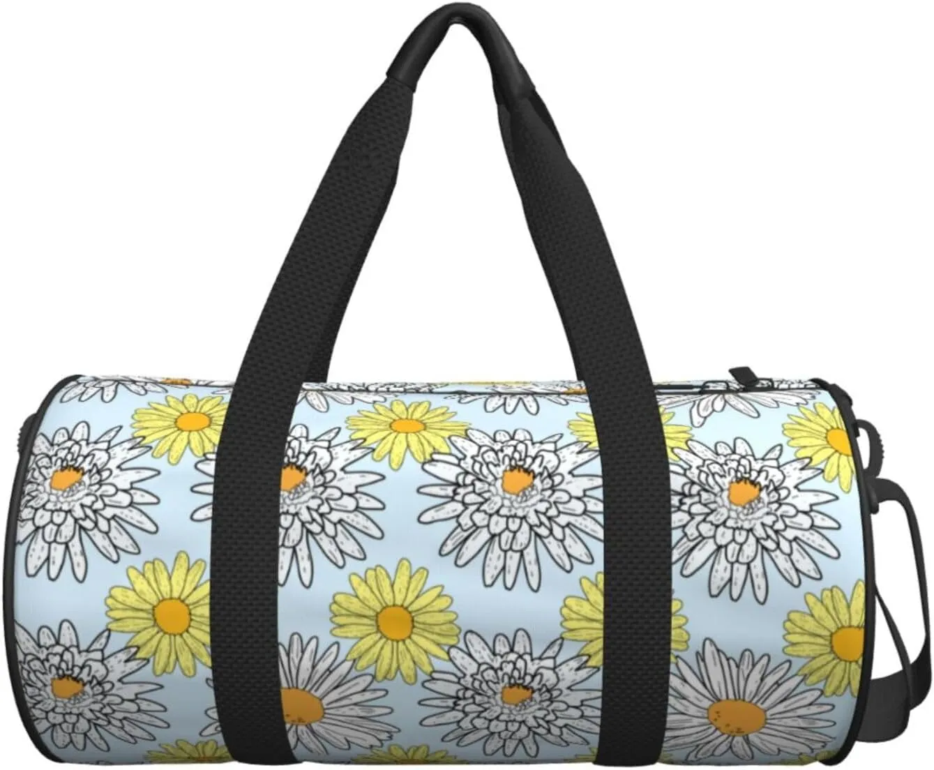 Gbuzozie Sports Gym Bag Travel Duffel Bag Shoes Compartment For Men Women Foldable Lightweight Yoga Gym Sports Bag, Daisy Flowers, One Size