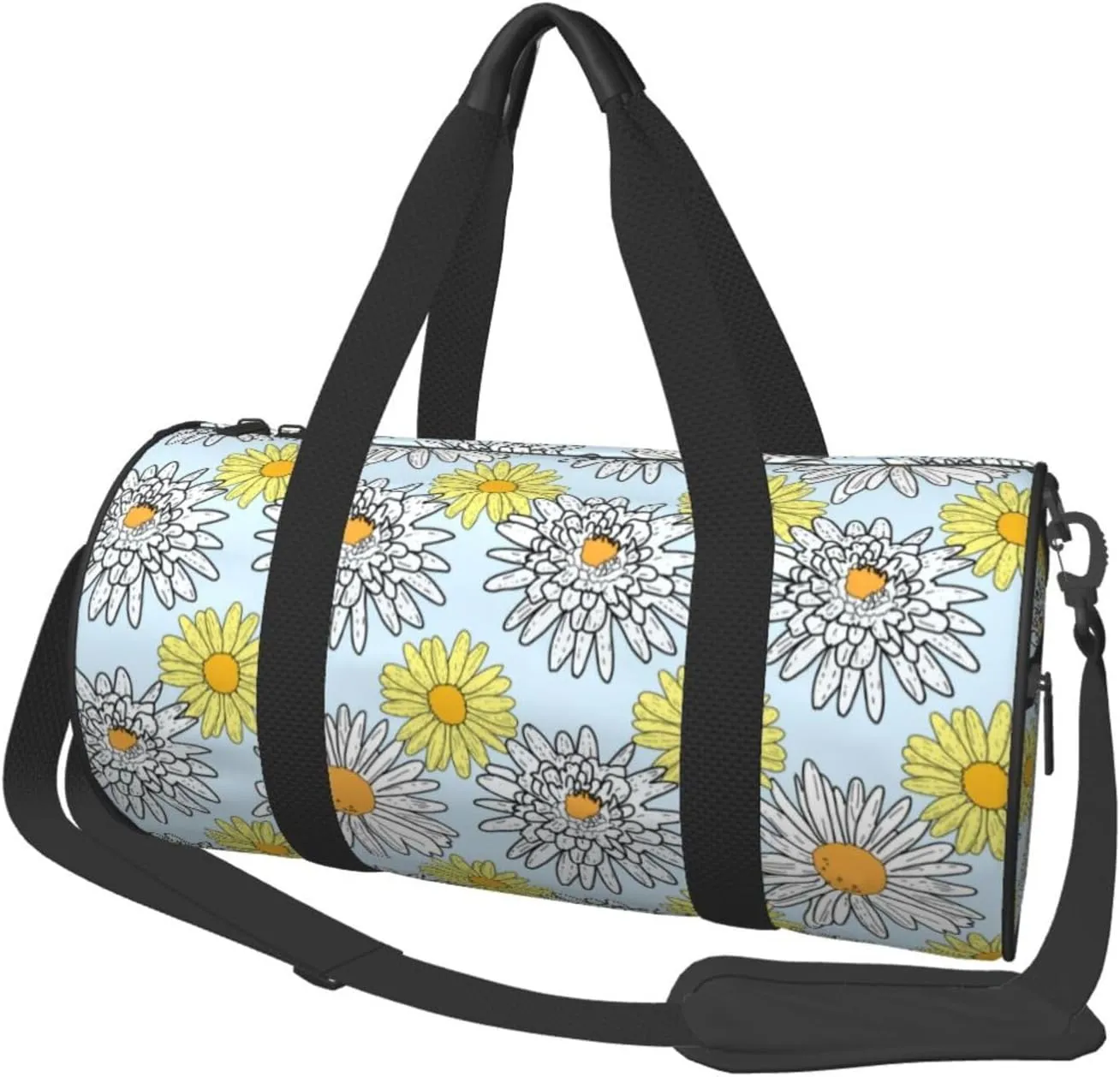 Gbuzozie Sports Gym Bag Travel Duffel Bag Shoes Compartment For Men Women Foldable Lightweight Yoga Gym Sports Bag, Daisy Flowers, One Size